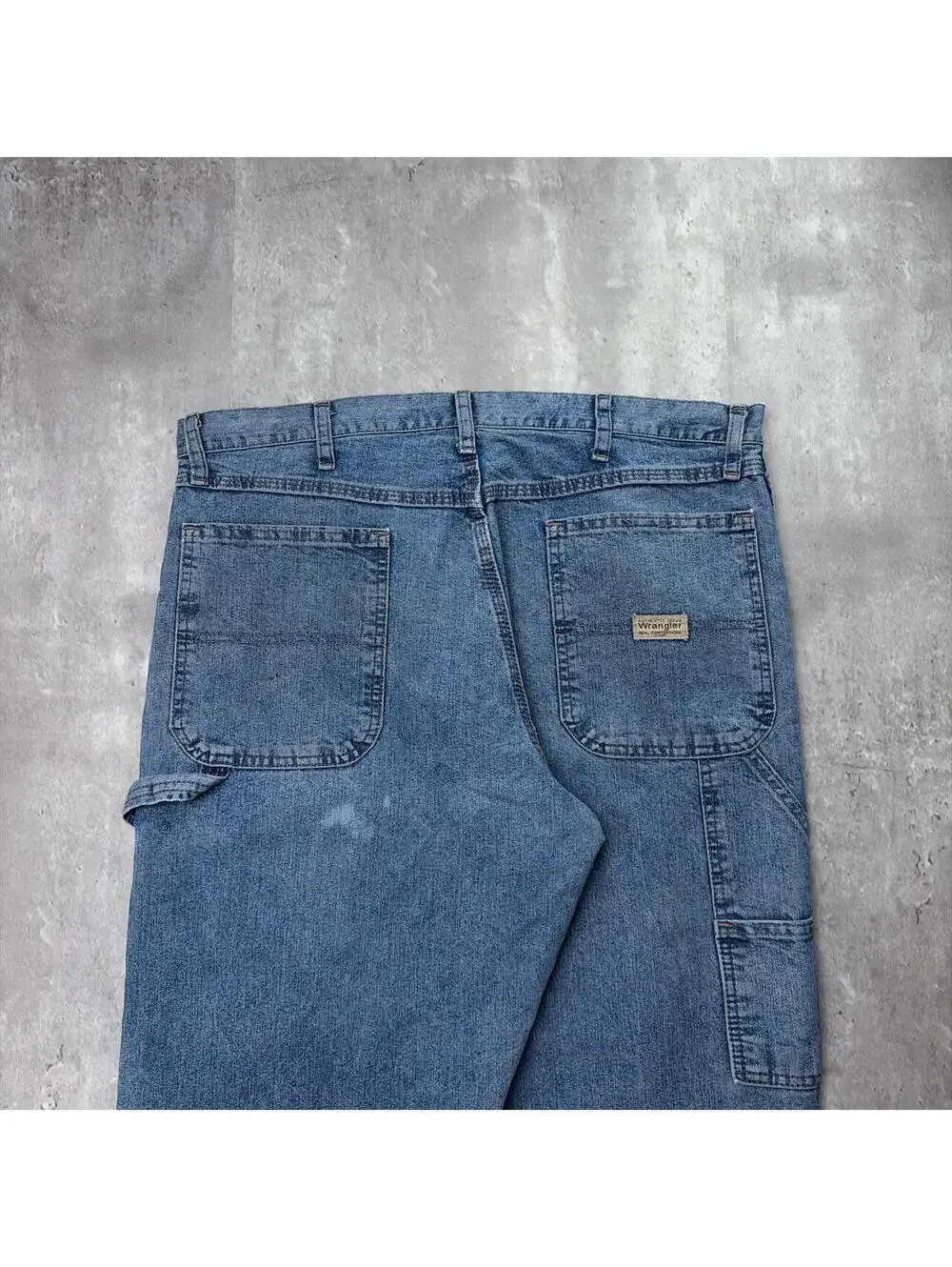 Y2K Blue Wrangler Grunge Baggy Carpenter Distressed Skater Denim Jeans